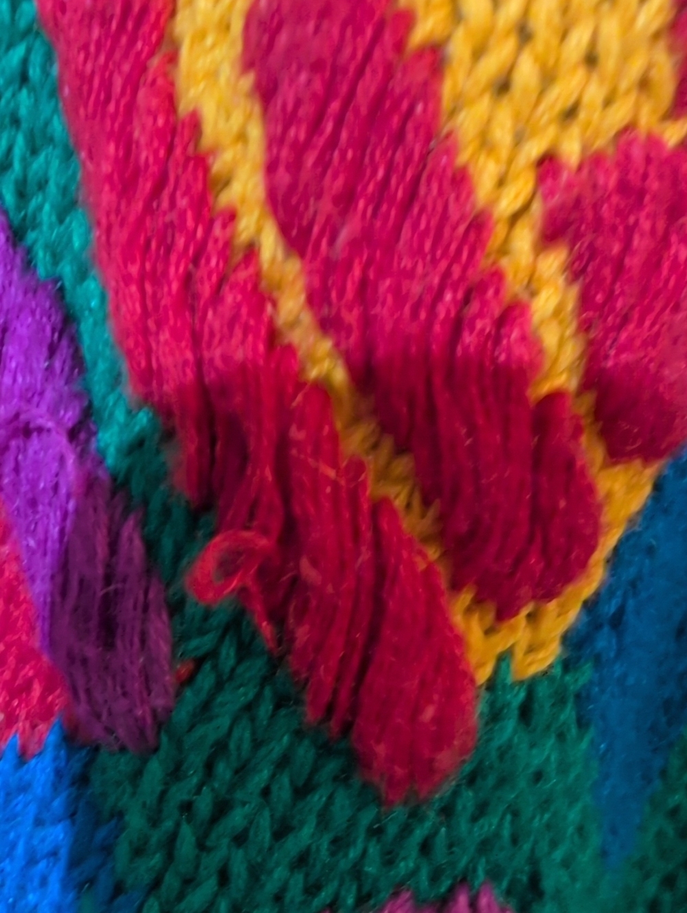 Vintage 1993 IB Diffusion 1X Sweater Colorful Abstract Wearable Art '90S Pullove - Picture 5 of 6